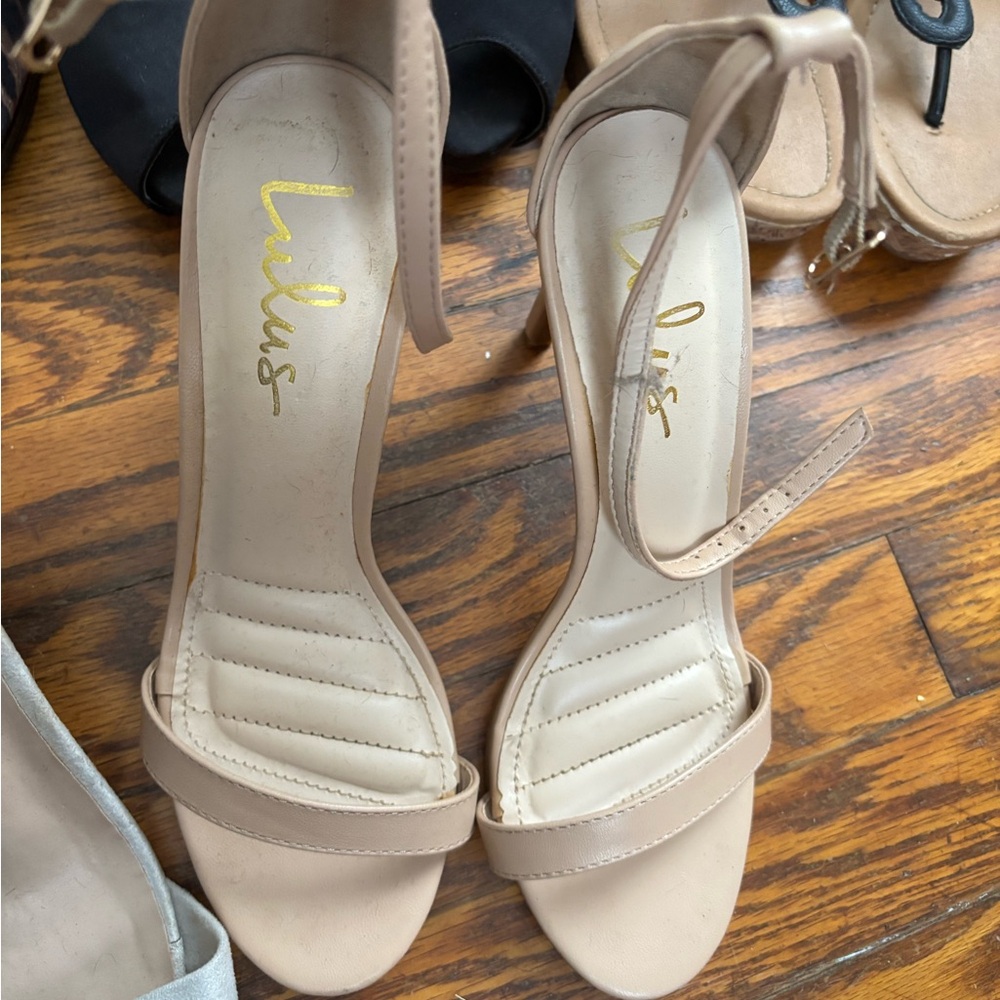 Lulu's Women's Tan Ankle Strap Heels